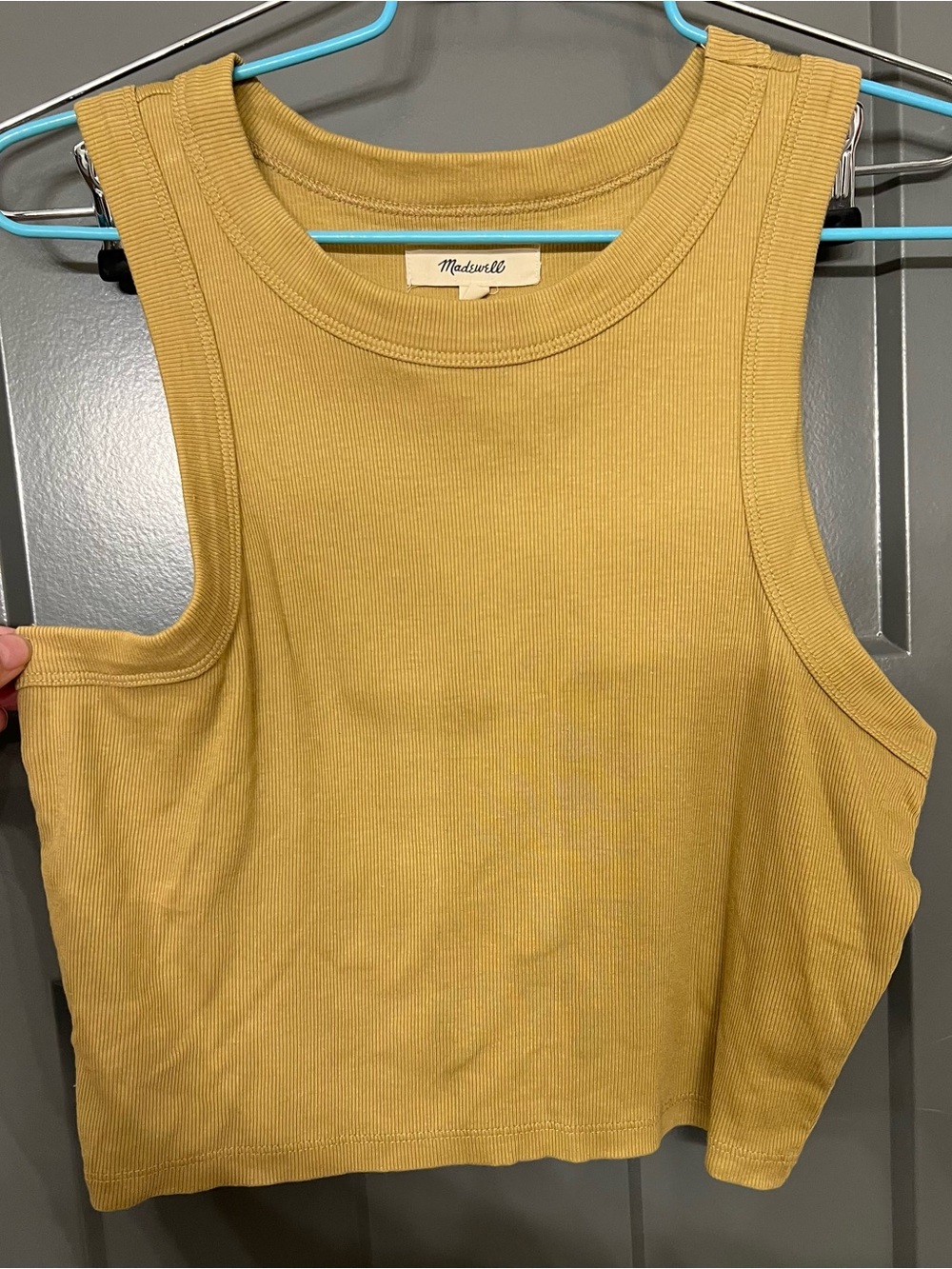 Madewell Ribbed Tank Top in Olive green size medium